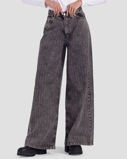 Denim Dirty Washed Pants - Grey
