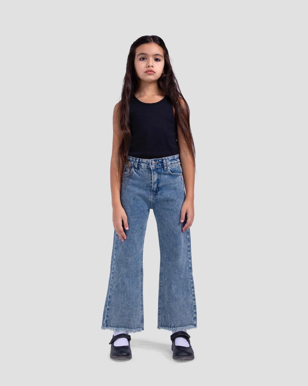 Denim Wide-Leg Jeans - Blue
