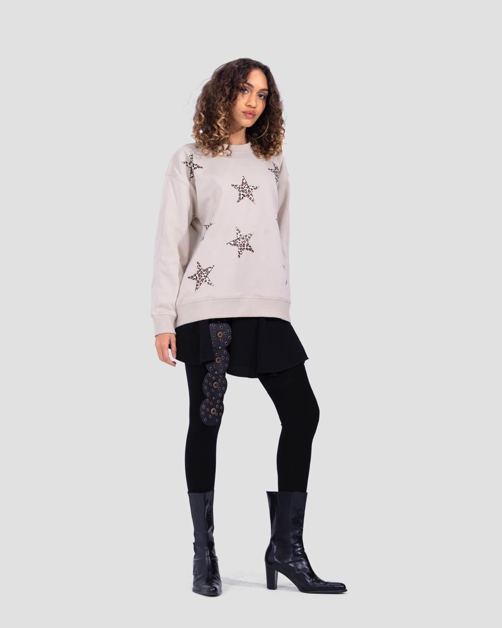 Melton Stars Sweatshirt - Beige