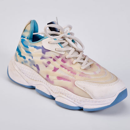 Mesh Pattern Running Sneakers – Multicolor