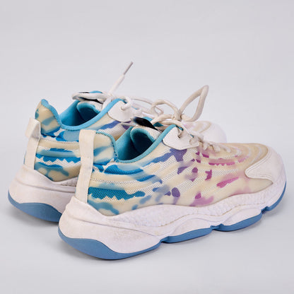 Mesh Pattern Running Sneakers – Multicolor