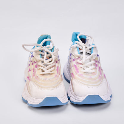 Mesh Pattern Running Sneakers – Multicolor