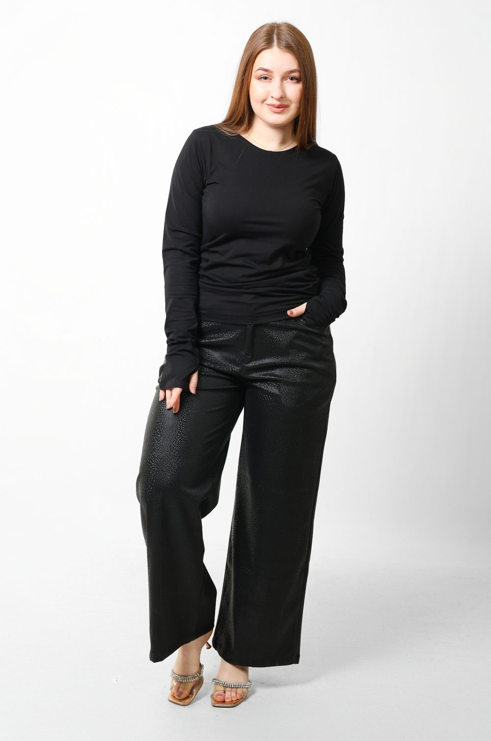 Cotton Finger Long Sleeves - Black