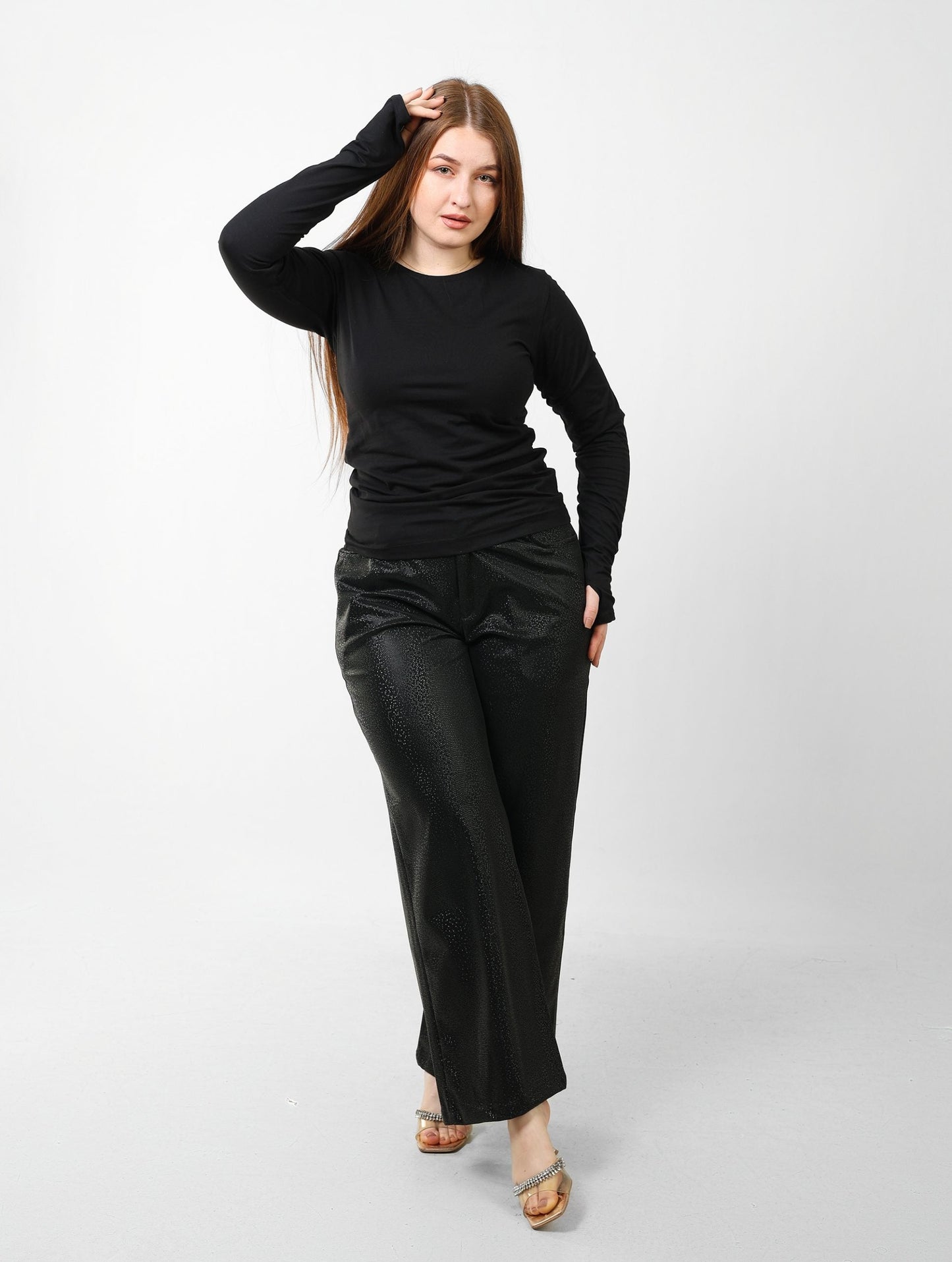 Cotton Finger Long Sleeves - Black