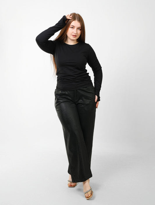 Cotton Finger Long Sleeves - Black