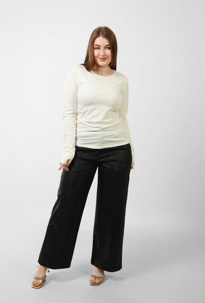 Cotton Finger Long Sleeves - White