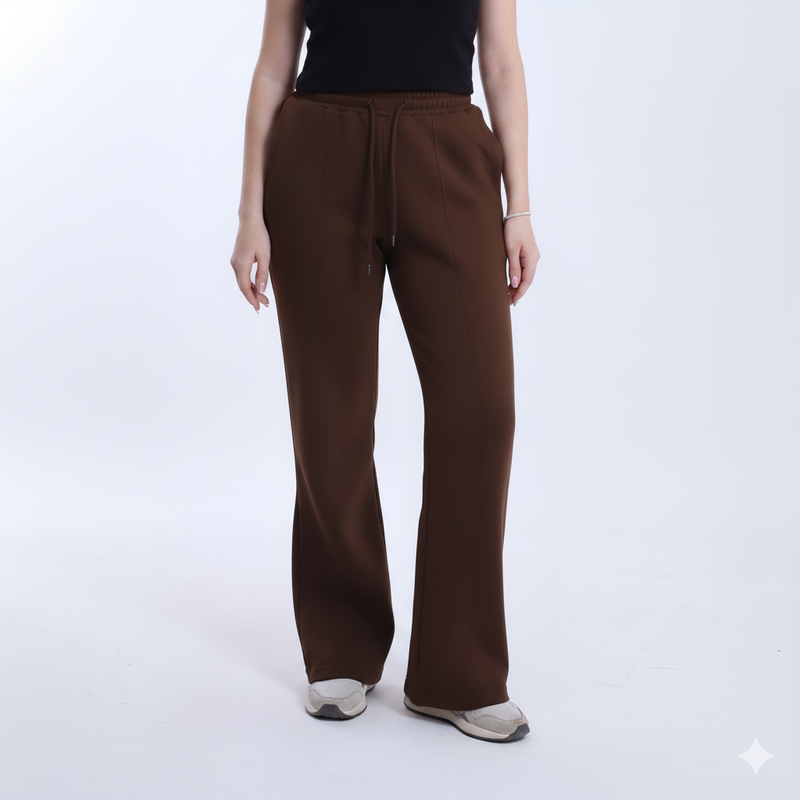 Melton Solid Sweatpants – Brown