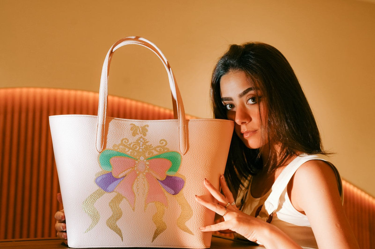 Faux Leather Bow Embellished Shoulder Bag – Pink