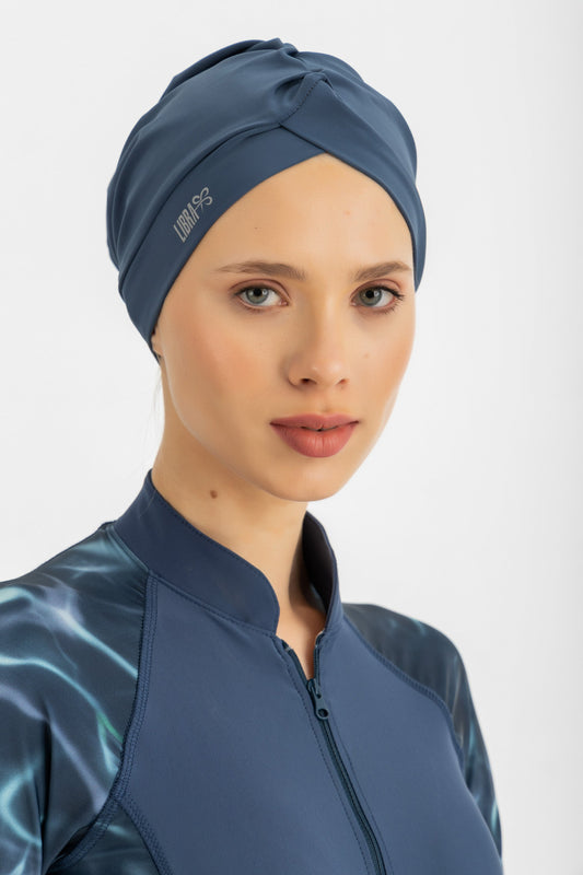 Lycra Sleek Swim Turban - Navy