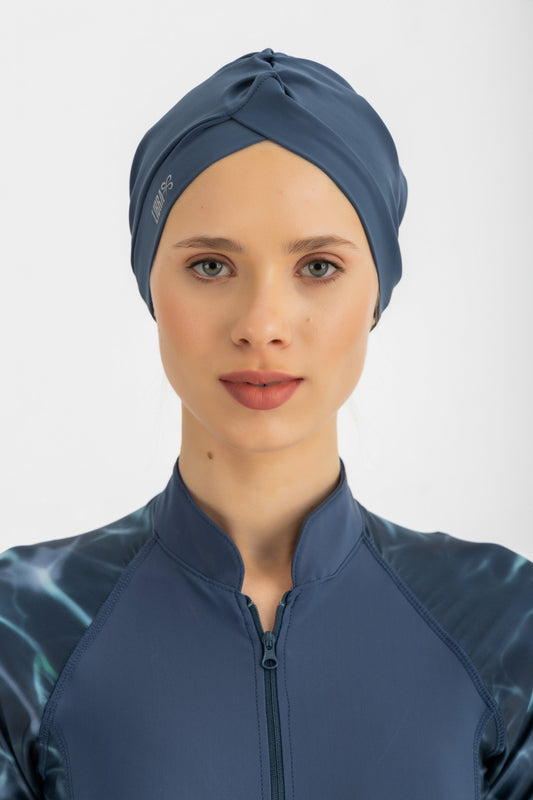 Lycra Sleek Swim Turban - Navy