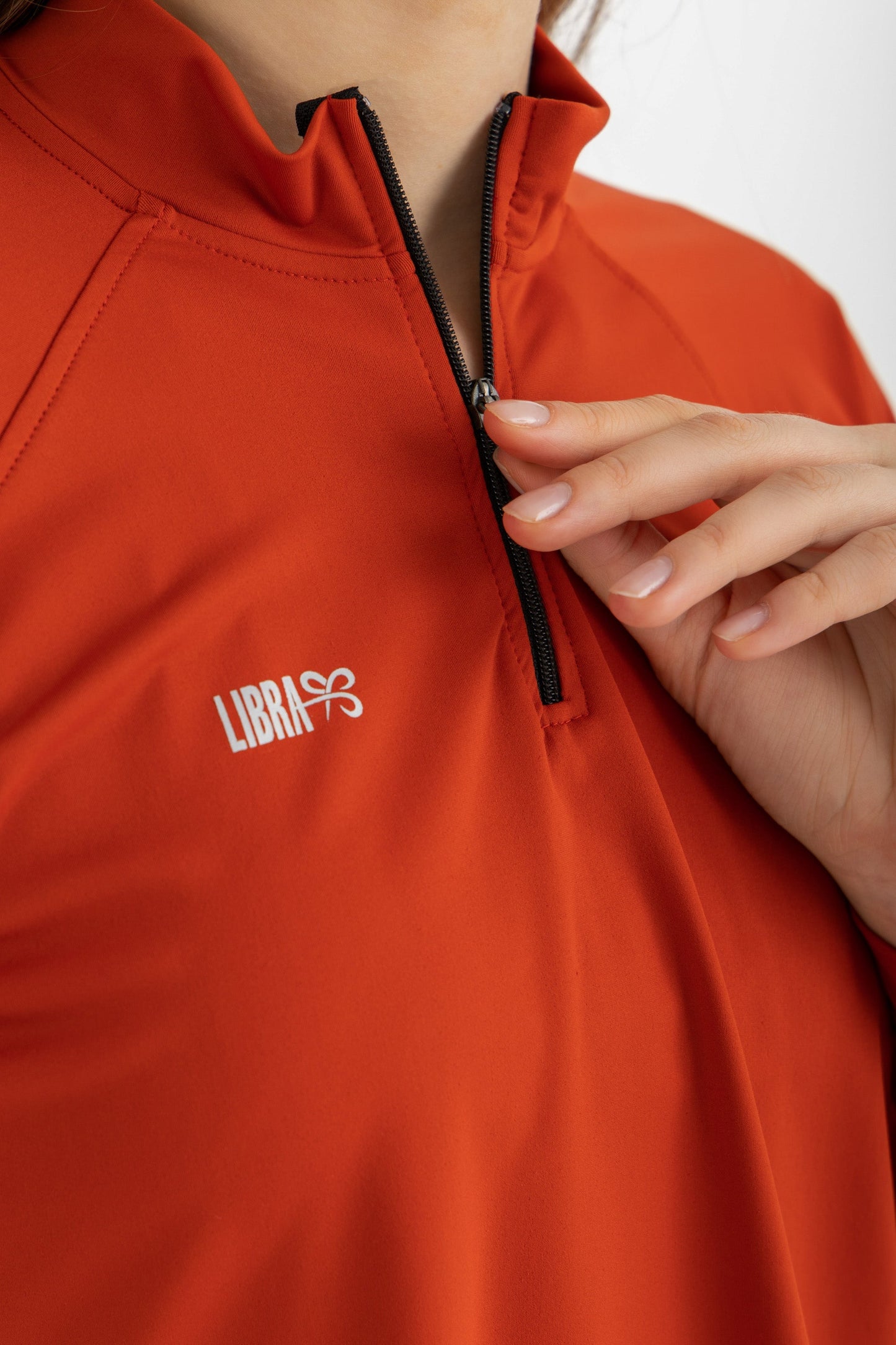 Lycra Long Sleeve Ruffle Top - Orange