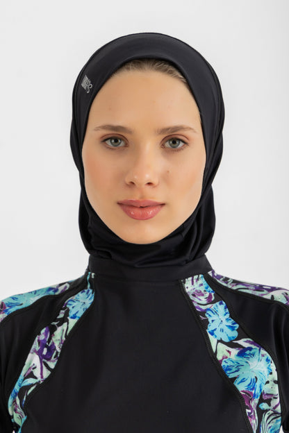 Lycra Ultra-Fit Swim Hijab - Black