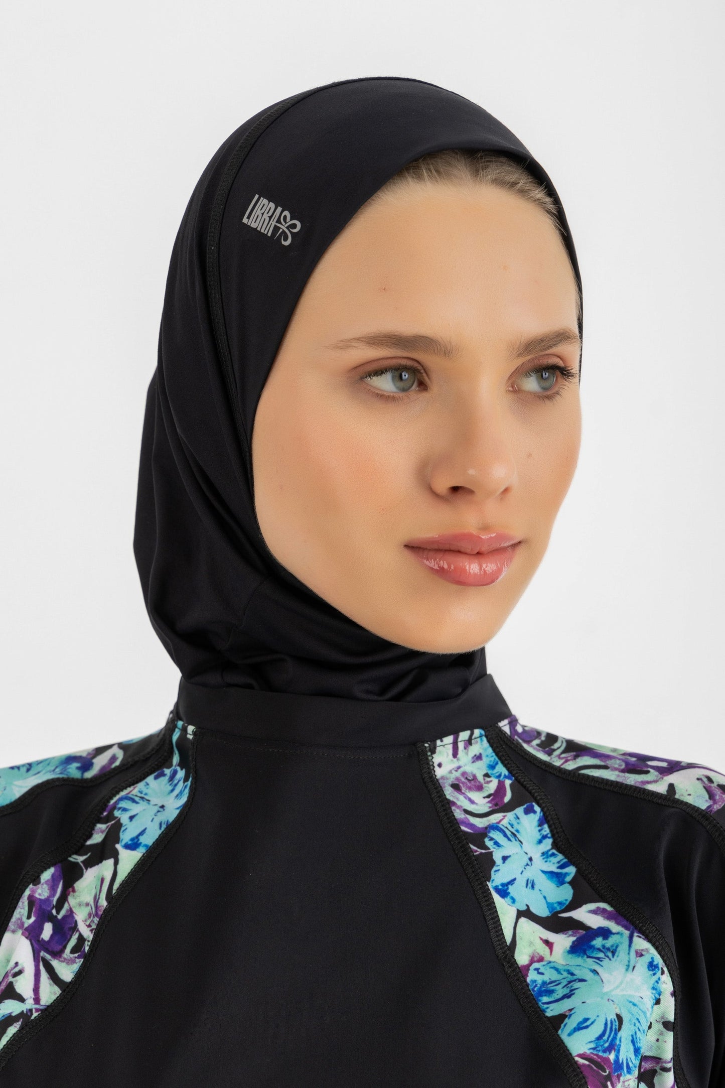Lycra Ultra-Fit Swim Hijab - Black