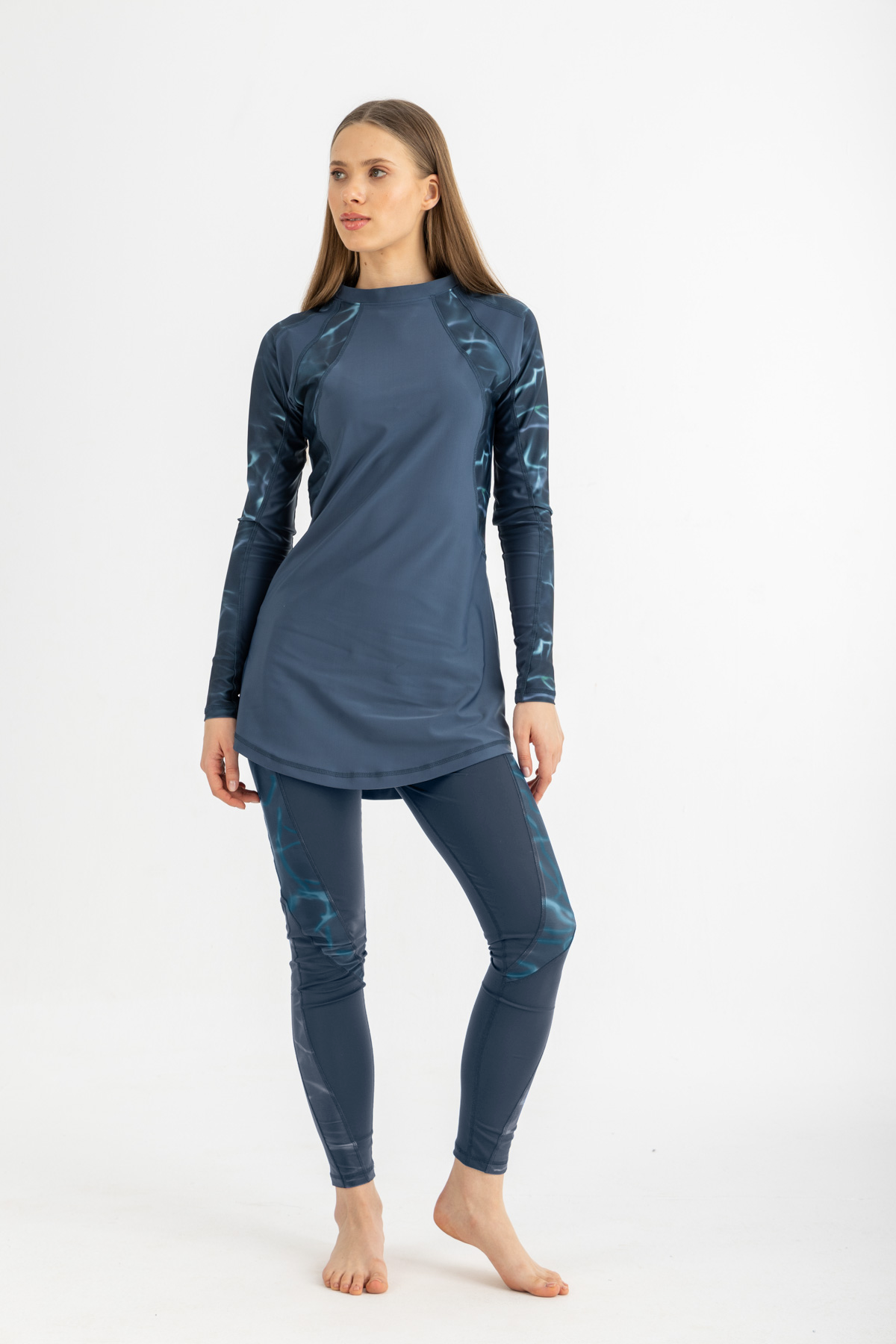 Lycra Asymmetrical Basic Swimsuit - Deep Green