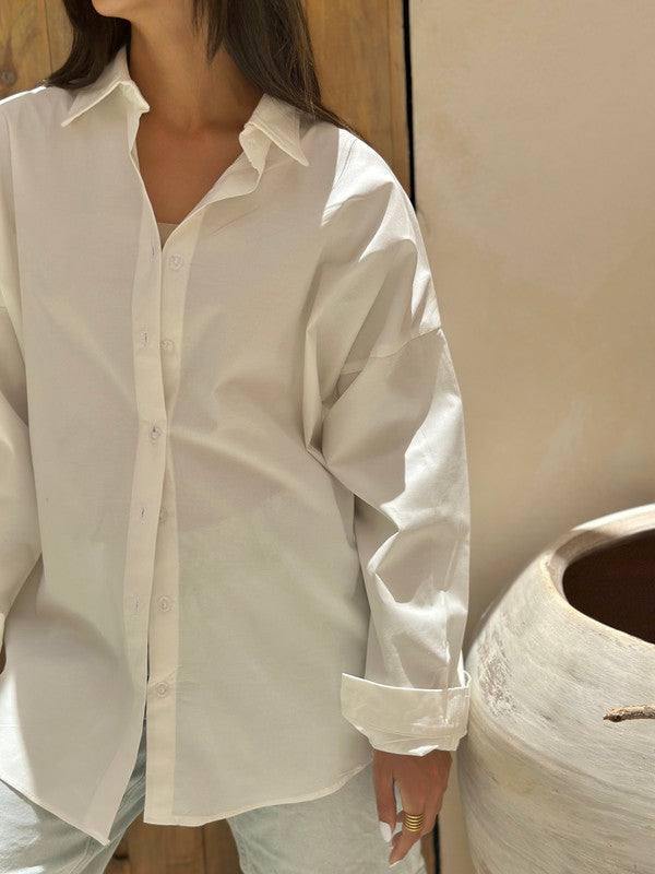 Popline & Rokama Solid Shirt – White