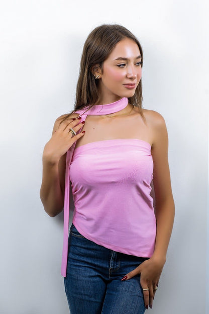 Jersey Detachable Sleeveless Choker Top