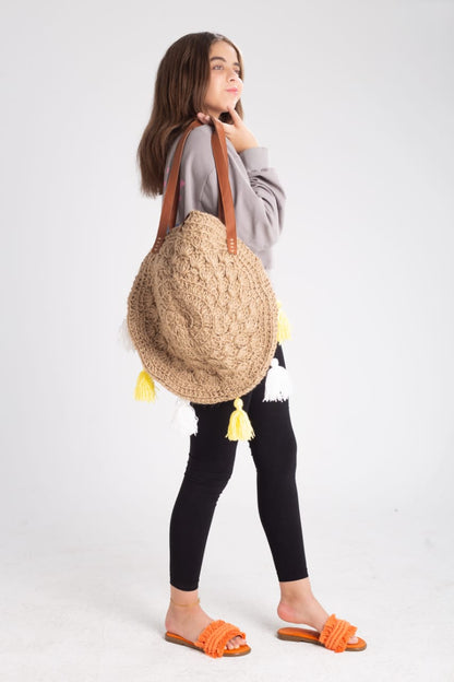 Burlap Shoulder Bag - Beige