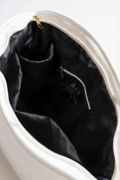 PU Leather Quilted Tote & Shoulder Bag – Brown