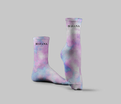Pink Baby Blue Tie Dye Socks