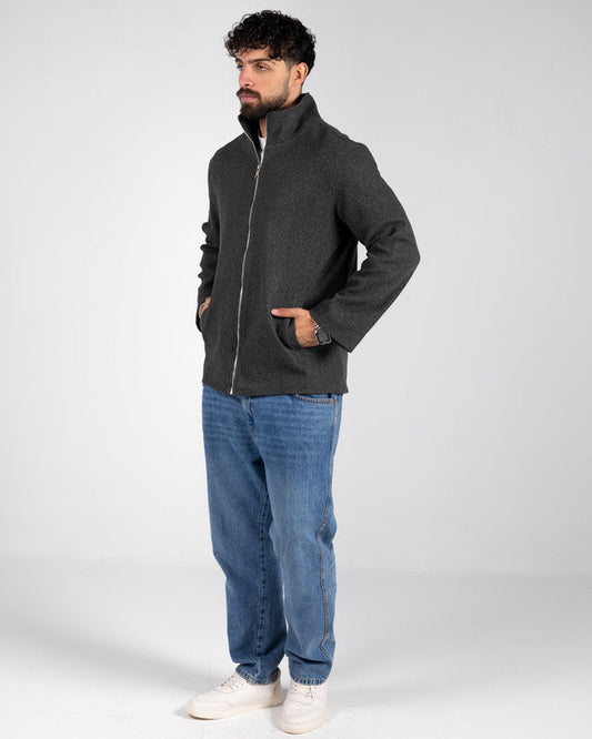 Wool Solid Jacket – Dark Grey