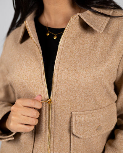 Wool Solid Jacket – Fawn