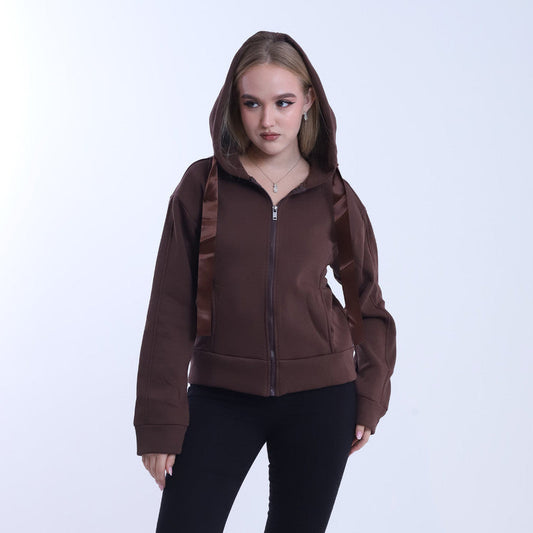 Melton Solid Hoodie – Brown
