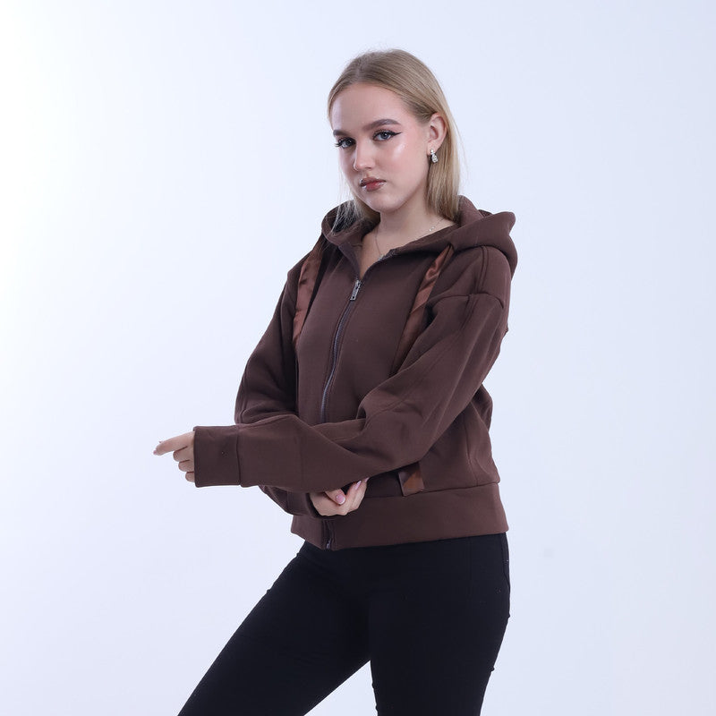 Melton Solid Hoodie – Brown