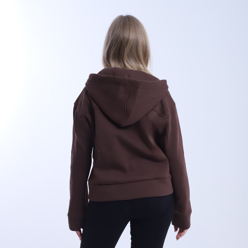 Melton Solid Hoodie – Brown