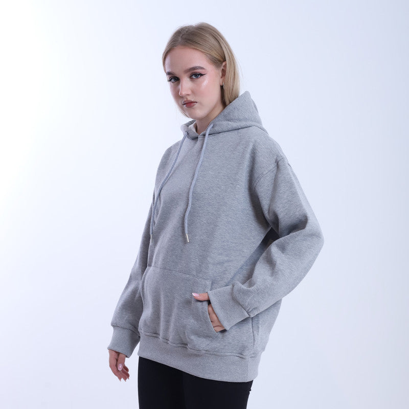 Melton Solid Hoodie – Grey