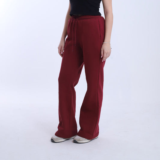 Melton Solid Sweatpants – Burgundy