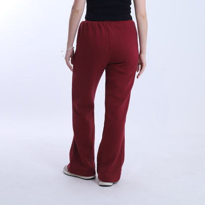 Melton Solid Sweatpants – Burgundy