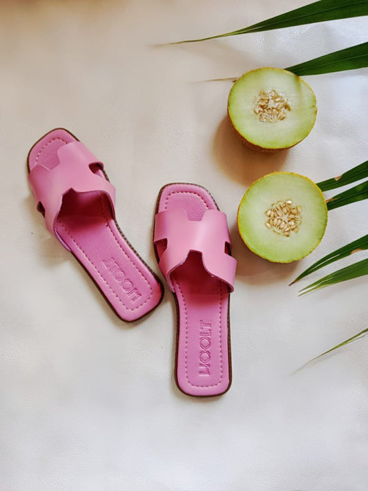 Leather H-Chic Slides Slipper - Rose