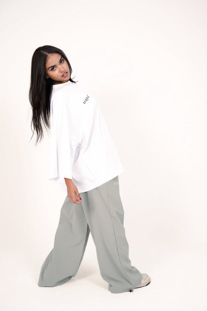 Cotton Printed Oversize T-Shirt – White