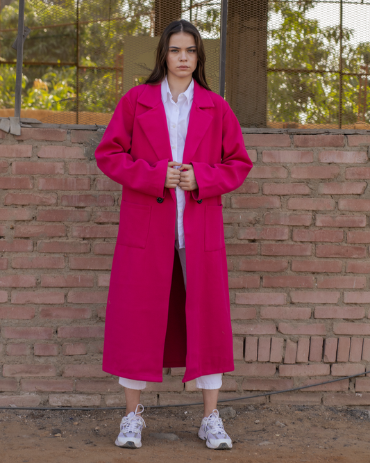 Wool Coat - Fuchsia