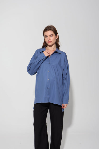 Egyptian Cotton Solid Maternity Shirt