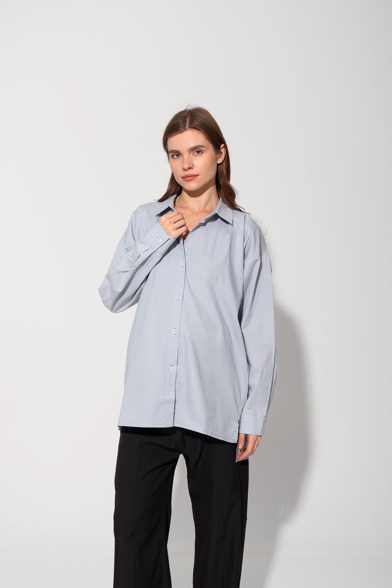 Egyptian Cotton Solid Maternity Shirt