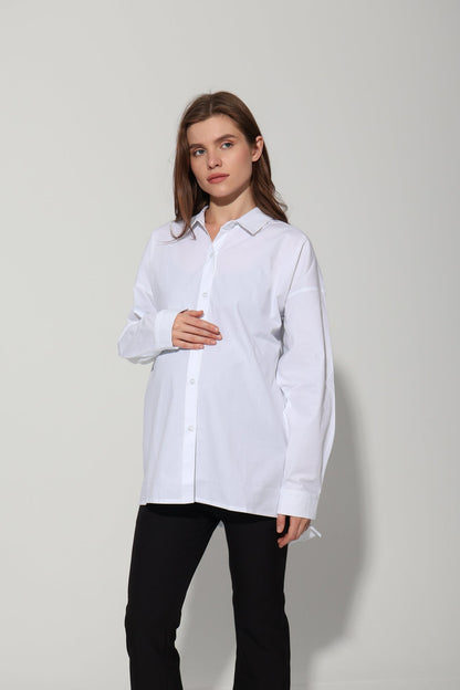 Egyptian Cotton Solid Maternity Shirt