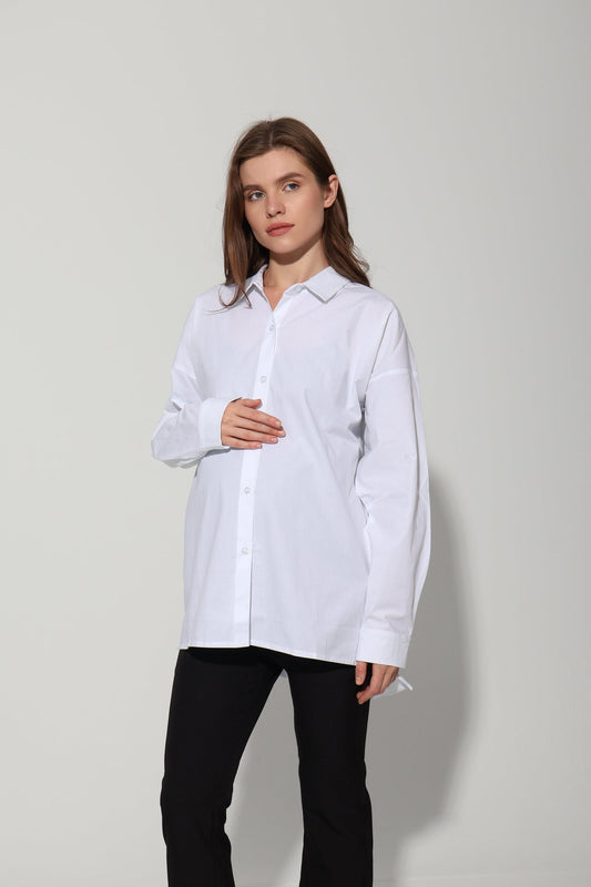 Egyptian Cotton Solid Maternity Shirt
