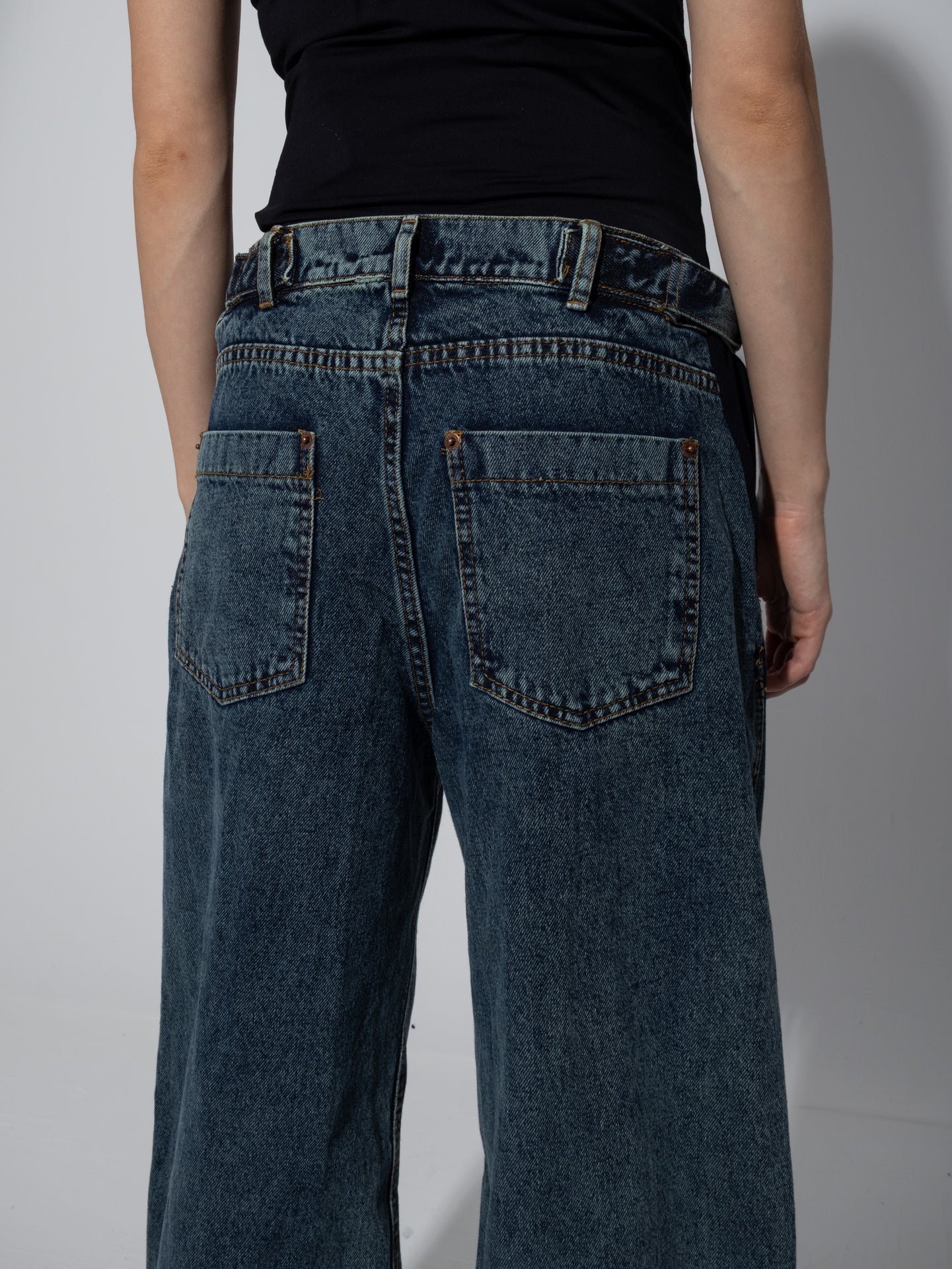 Denim Washed Turn-Up Maternity Jeans – Greenish Blue