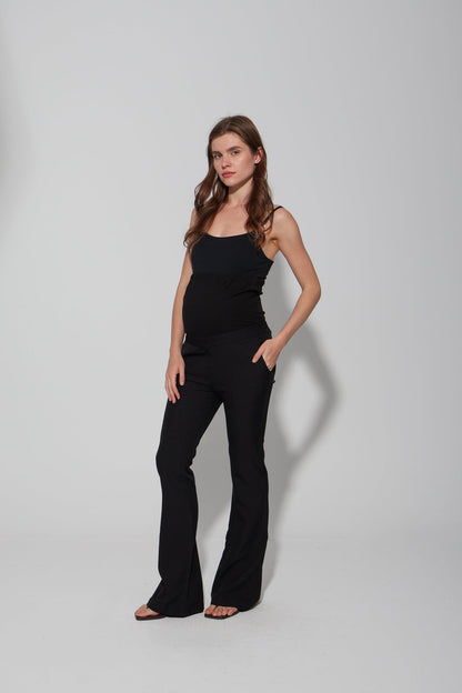 Tailored Formal Over-Belly Flare Maternity Pants