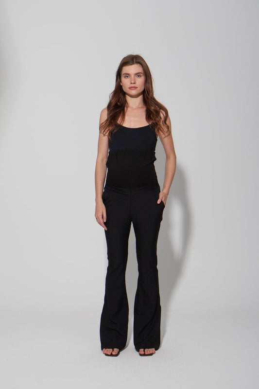 Tailored Formal Over-Belly Flare Maternity Pants