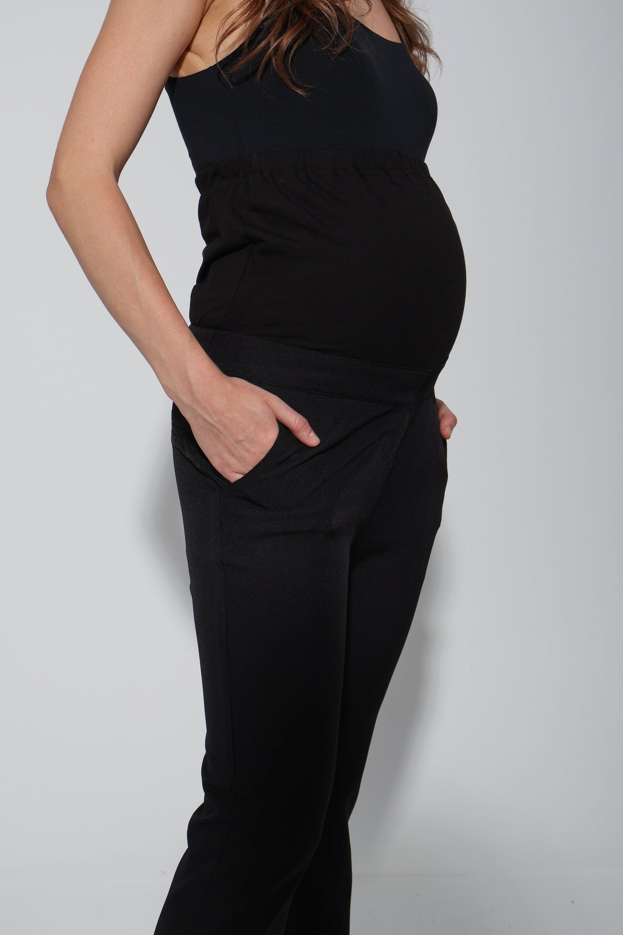 Tailored Formal Over-Belly Flare Maternity Pants