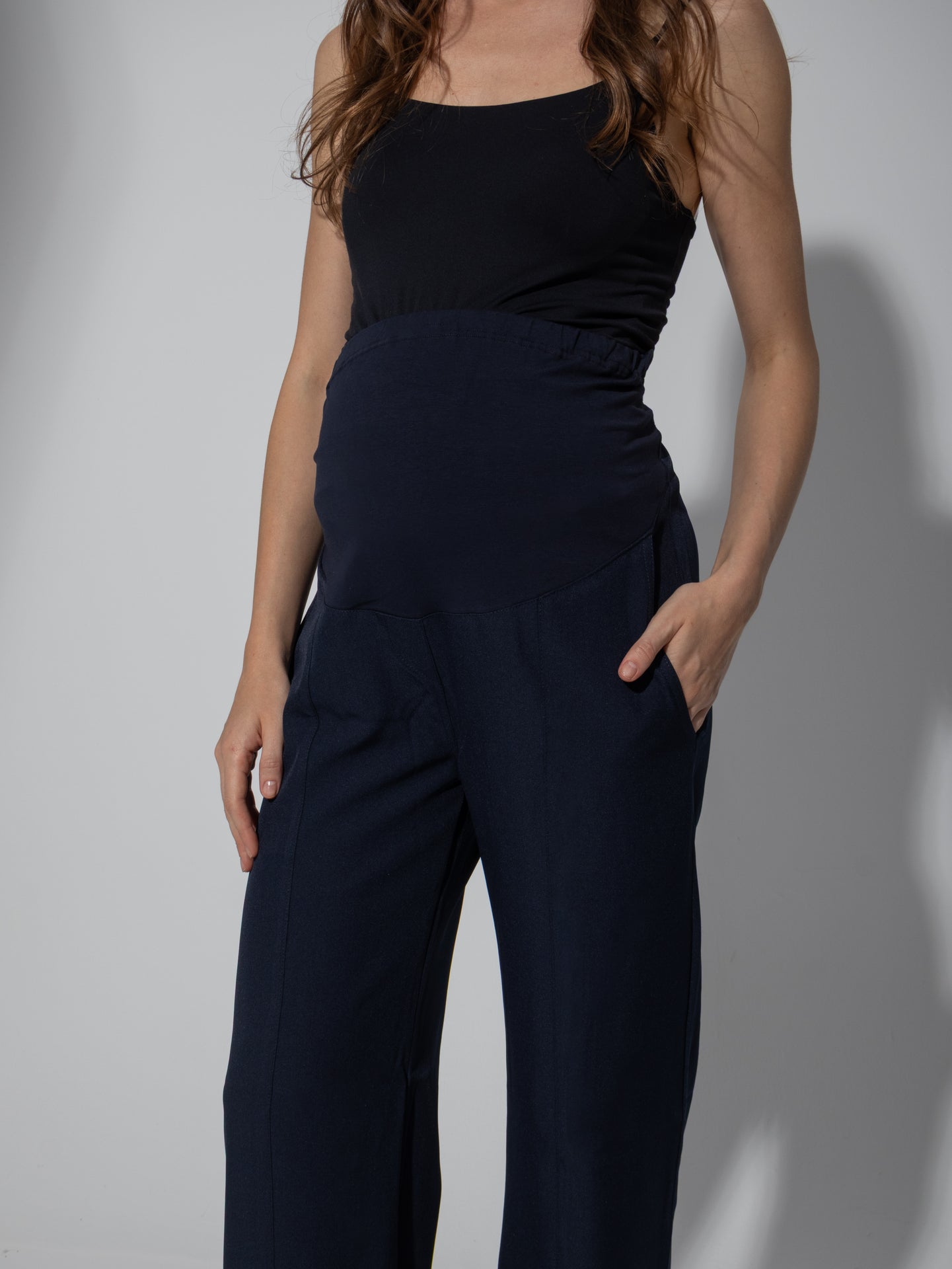 Tailored Formal Over-Belly Straight-Leg Maternity Pants