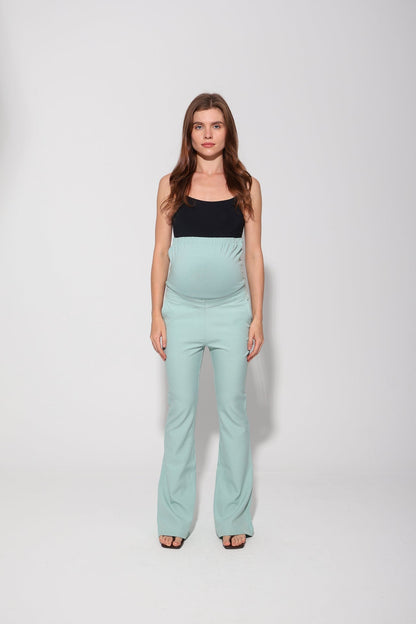 Tailored Formal Over-Belly Flare Maternity Pants