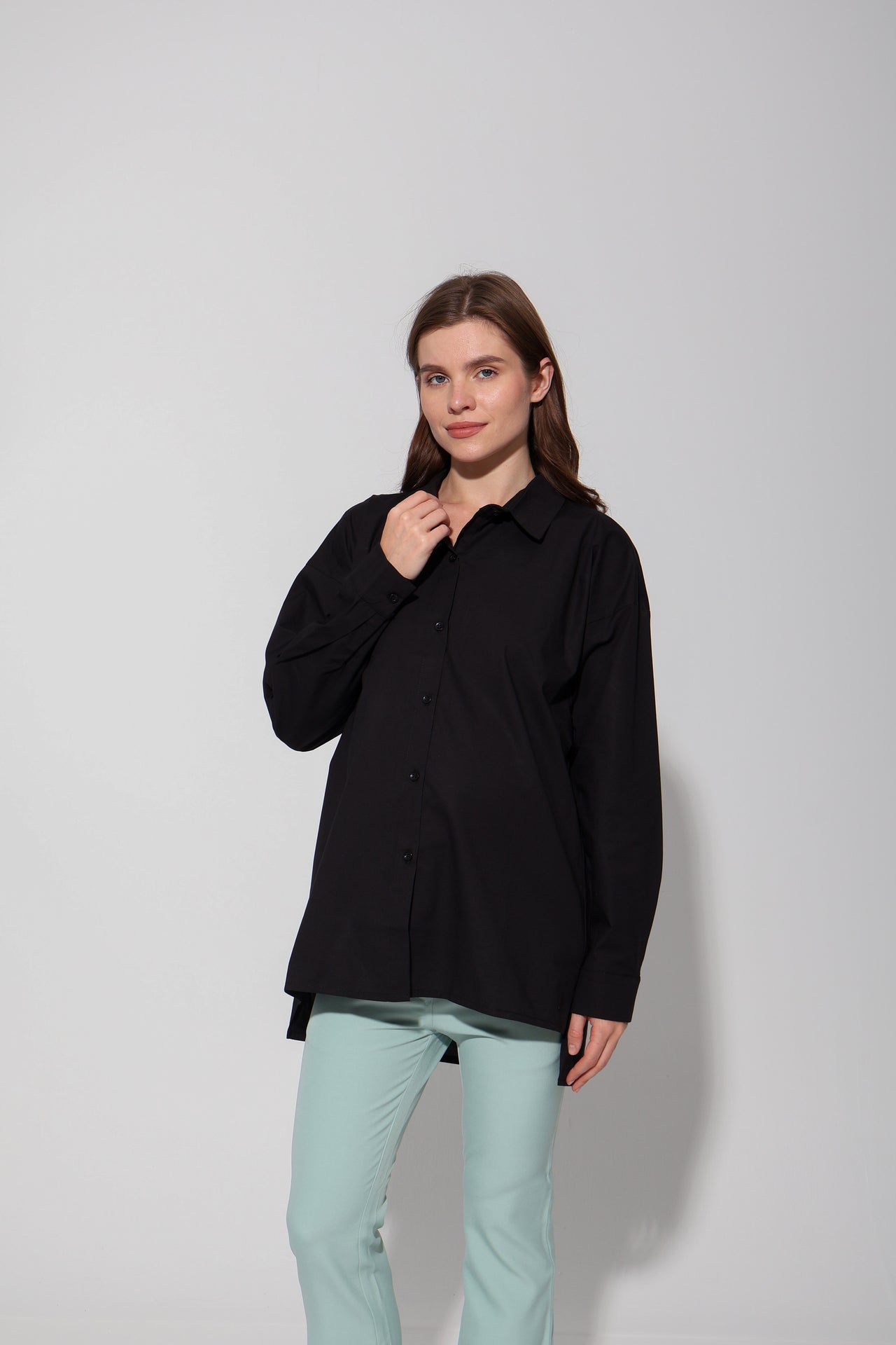 Egyptian Cotton Solid Maternity Shirt