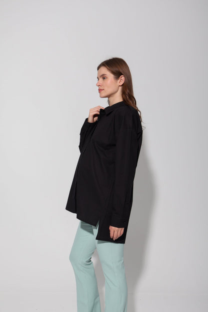 Egyptian Cotton Solid Maternity Shirt