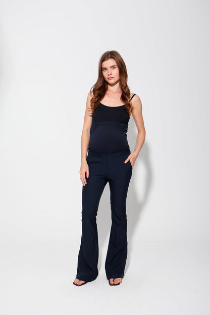 Tailored Formal Over-Belly Flare Maternity Pants