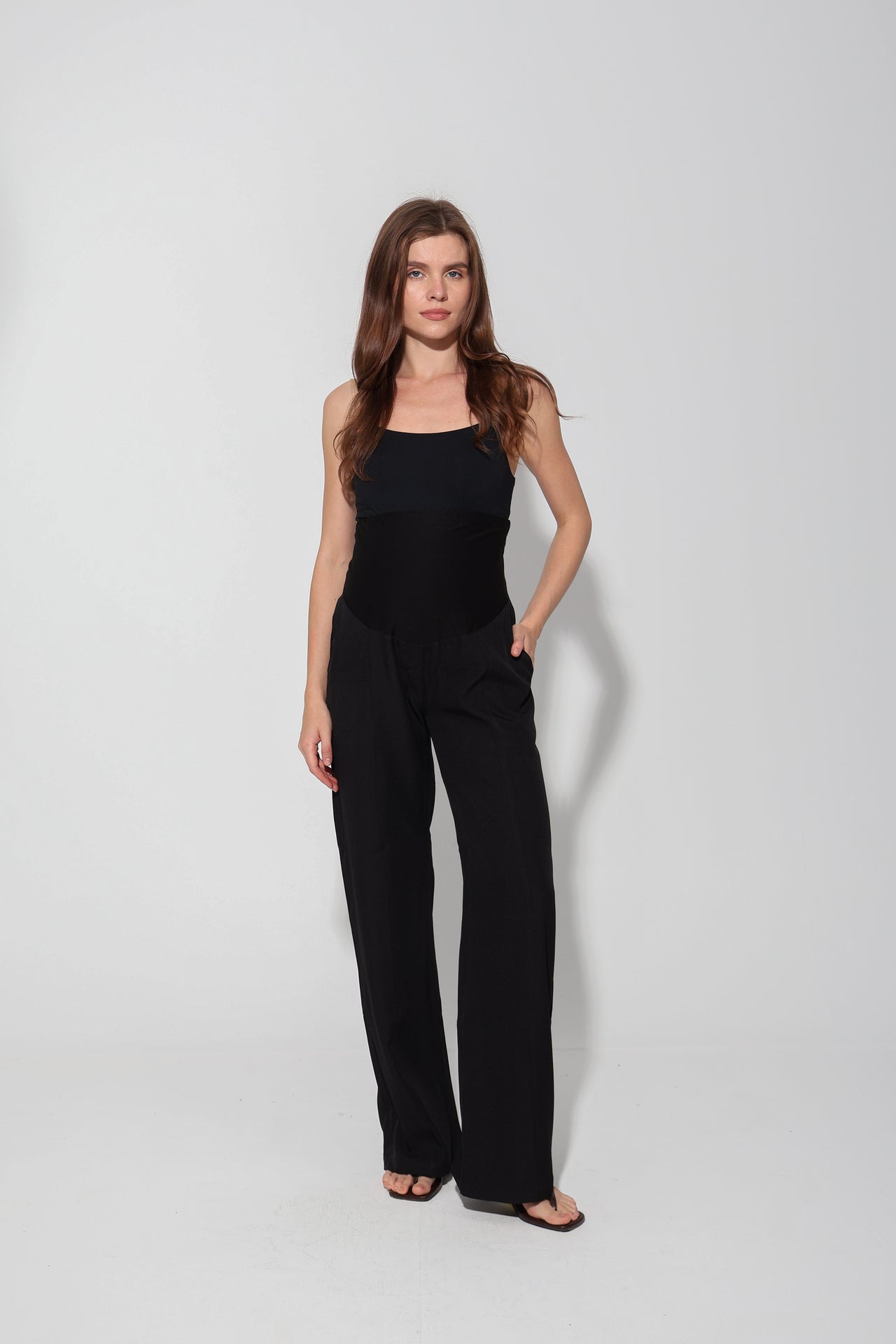 Tailored Formal Over-Belly Straight-Leg Maternity Pants