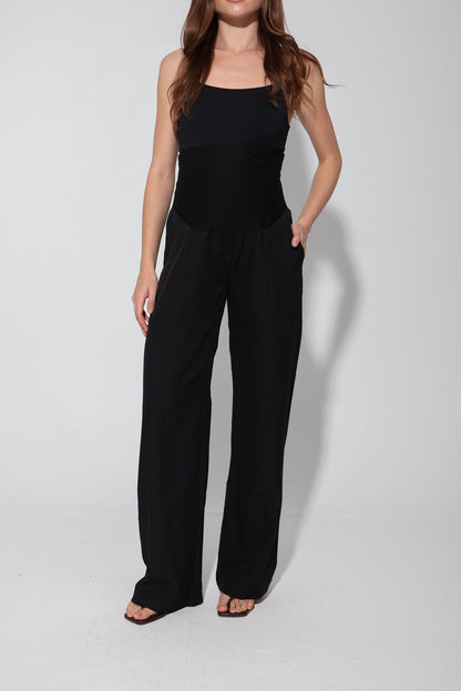 Tailored Formal Over-Belly Straight-Leg Maternity Pants
