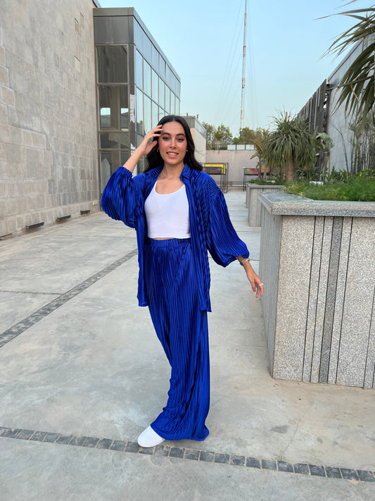 Plisse set - Blue